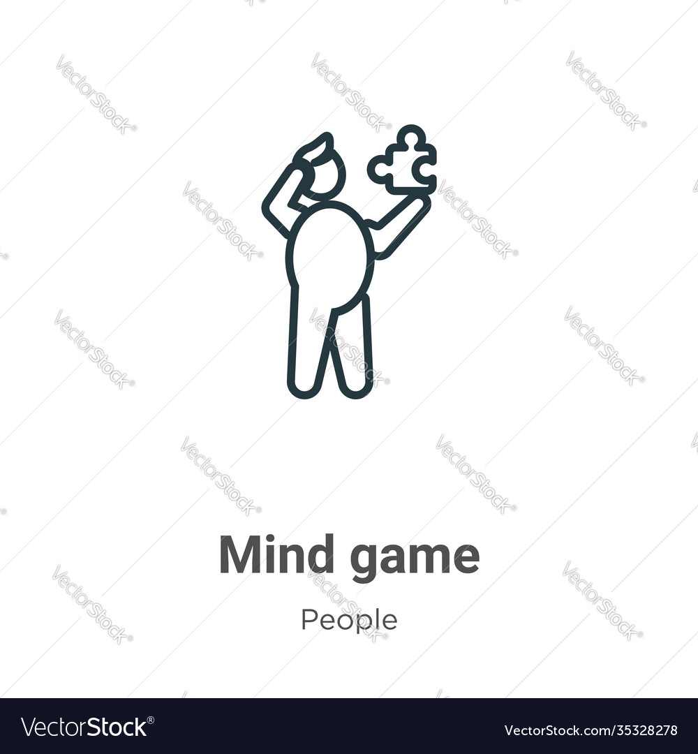 Mind game outline icon thin line black