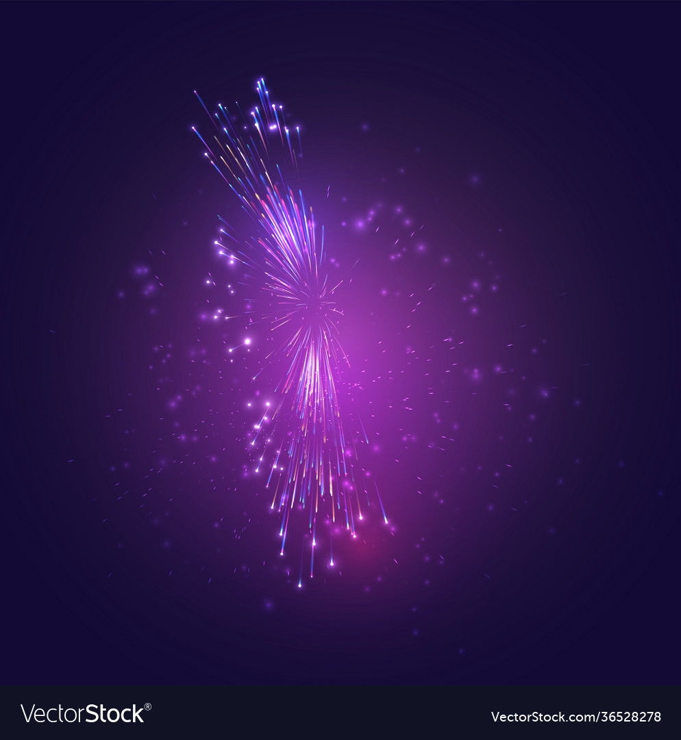 Multicolored fireworks explosion joy in sky Vector Image