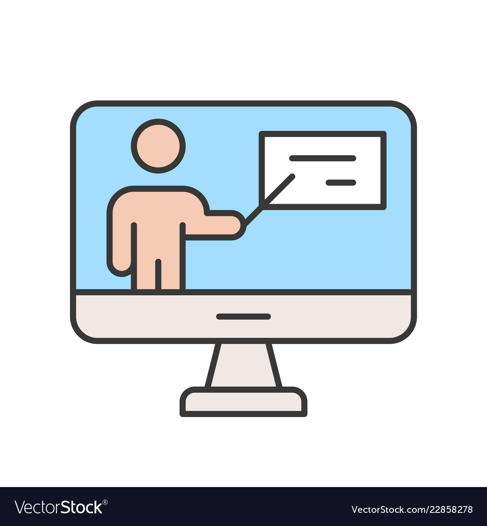 People presentation report on computer desktop Vector Image
