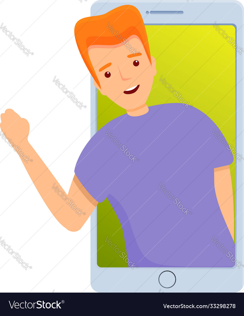 Say hi video call icon cartoon style Royalty Free Vector Say hi video call icon cartoon style Royalty Free Vector