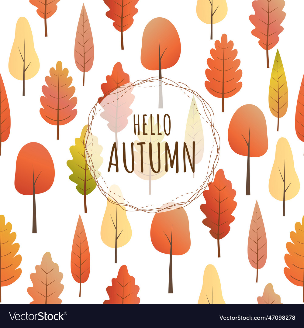 Seamless pattern with autumn trees Vector Image Seamless pattern with autumn trees