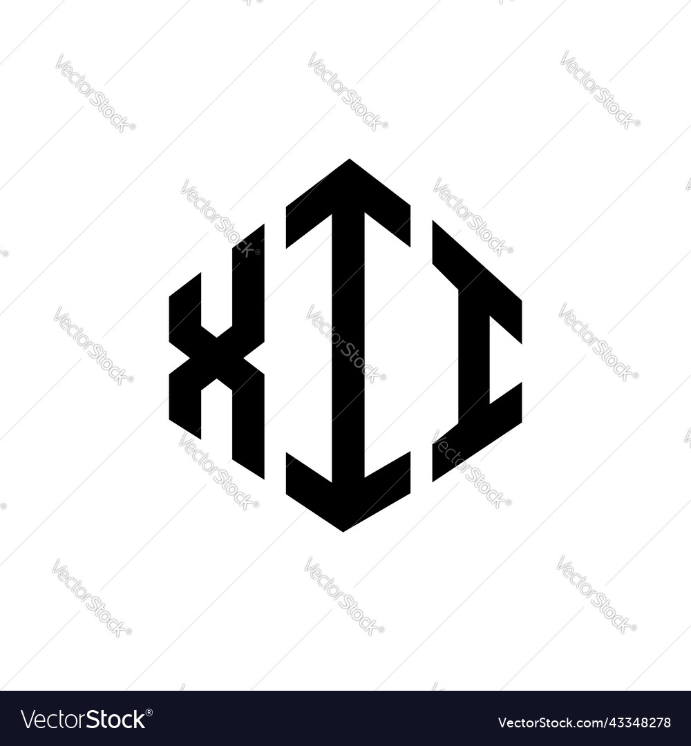 Xii letter logo design with polygon shape
