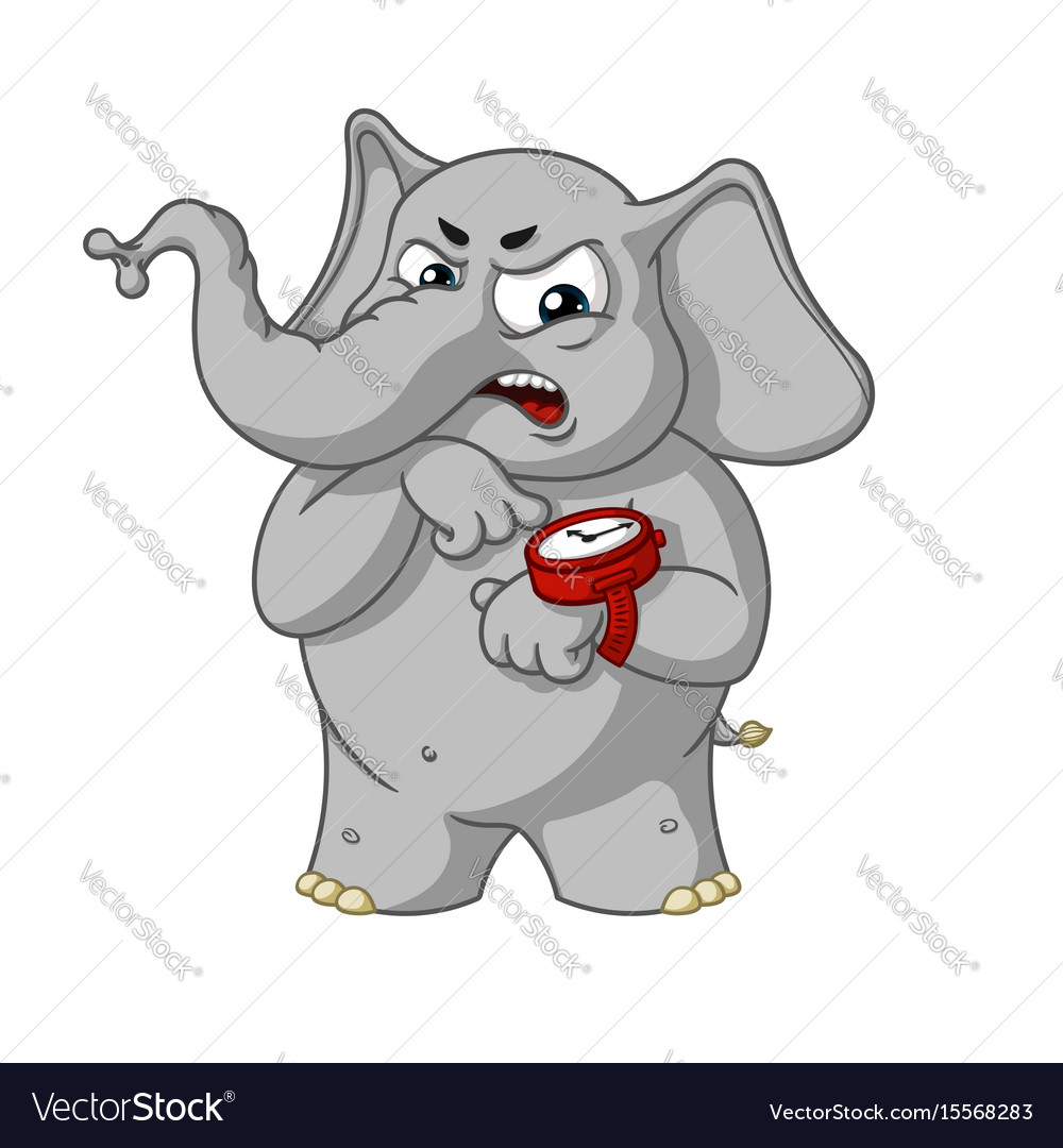 Angry Elephant with Clock