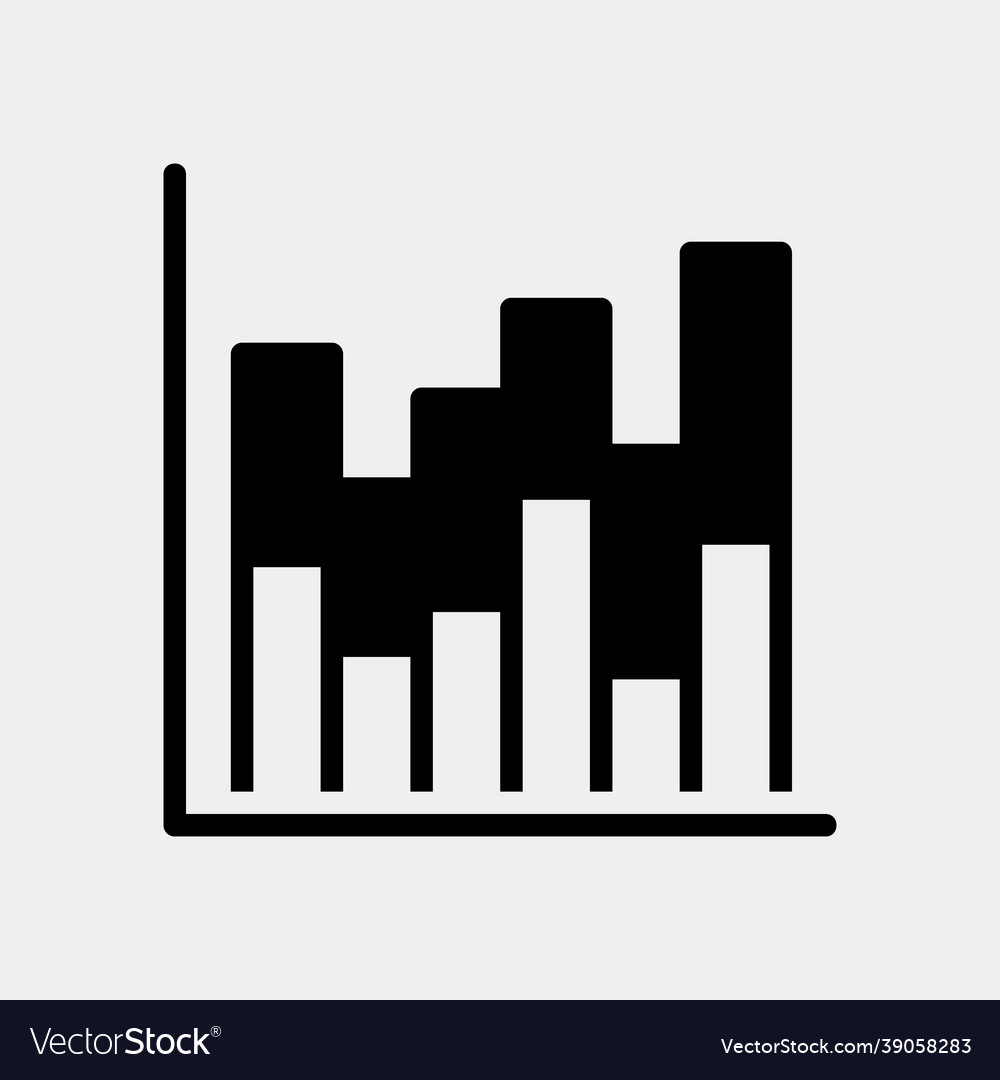 Bar chart icon in solid style for any projects
