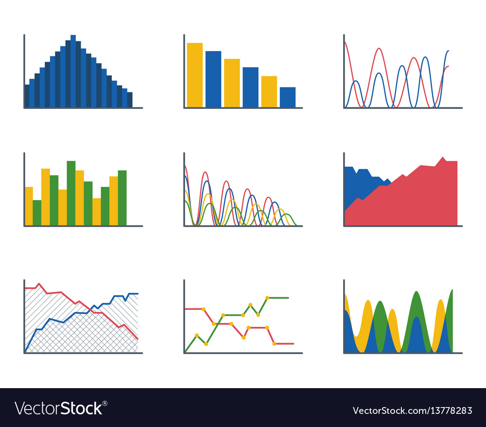 Business data graph analytics elements bar pie