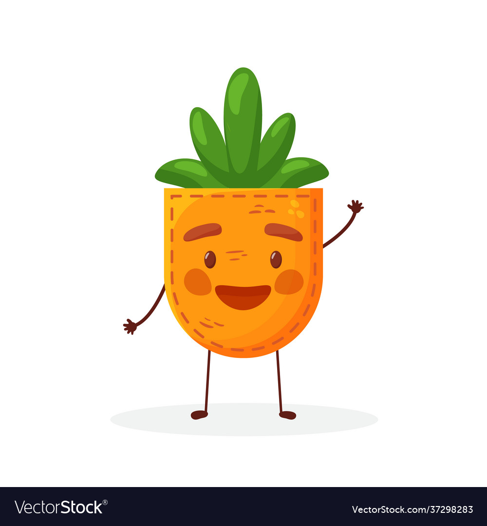 Carrot-shaped patch pocket character carrot