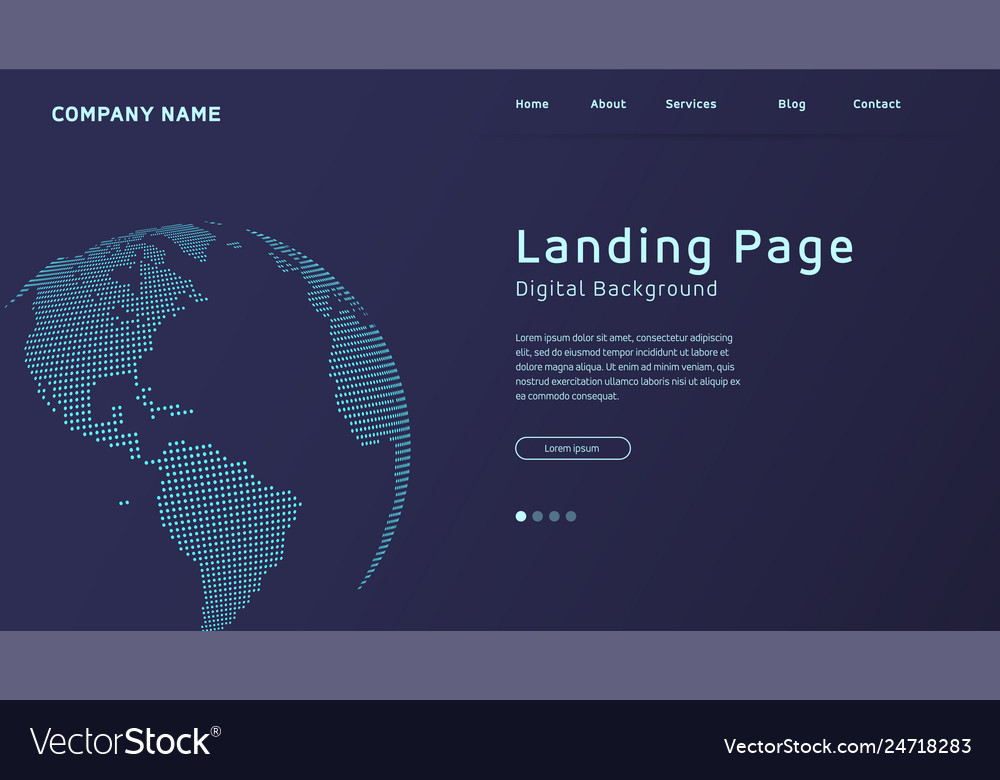 Concept based landing page design with background vector image Concept based landing page design with background