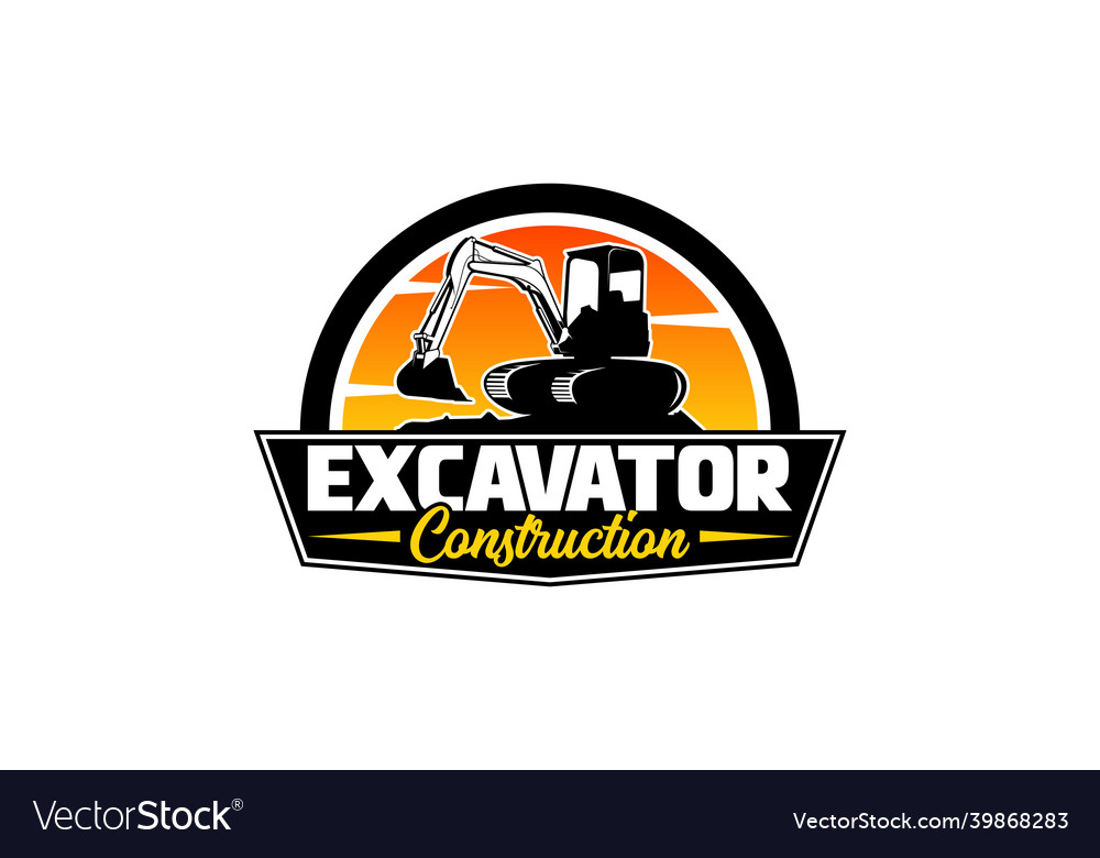 Excavator Logo Vorlage Schwere Ausrüstung