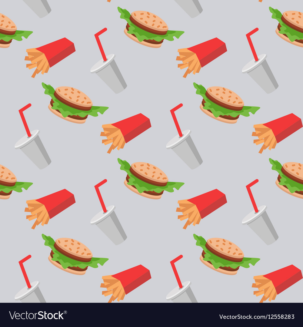 Fast food seamless pattern with cheeseburgers