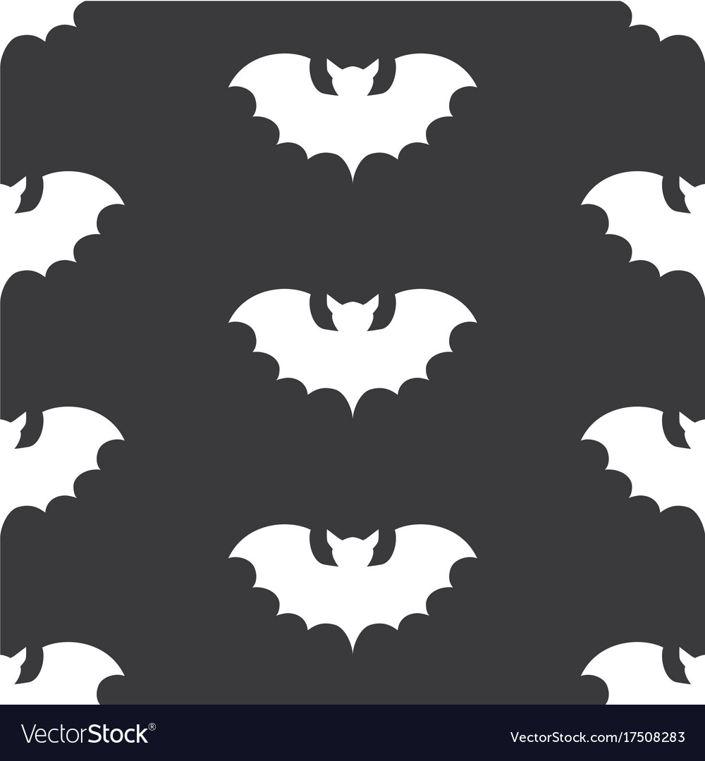 Halloween seamless pattern with black bat