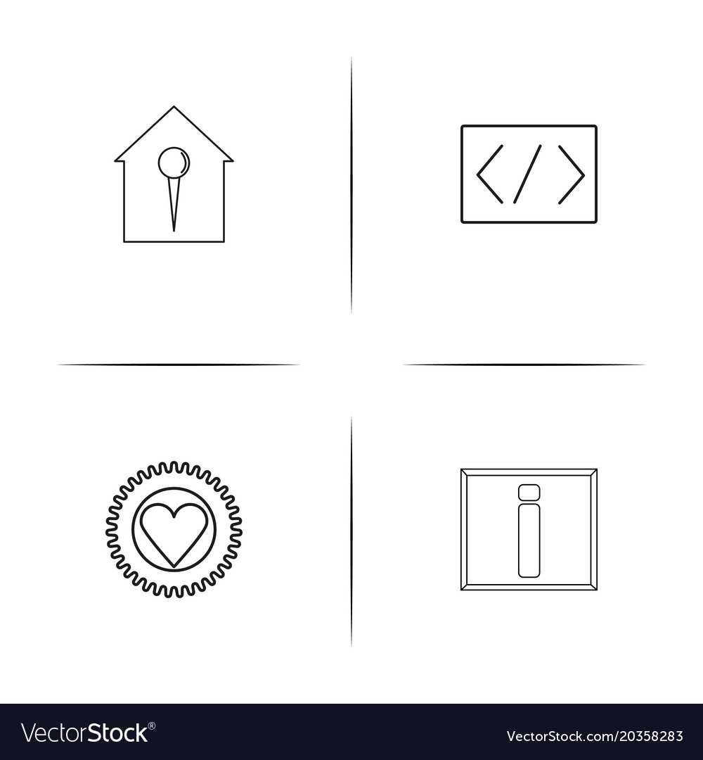 Interface simple linear icon setsimple outline