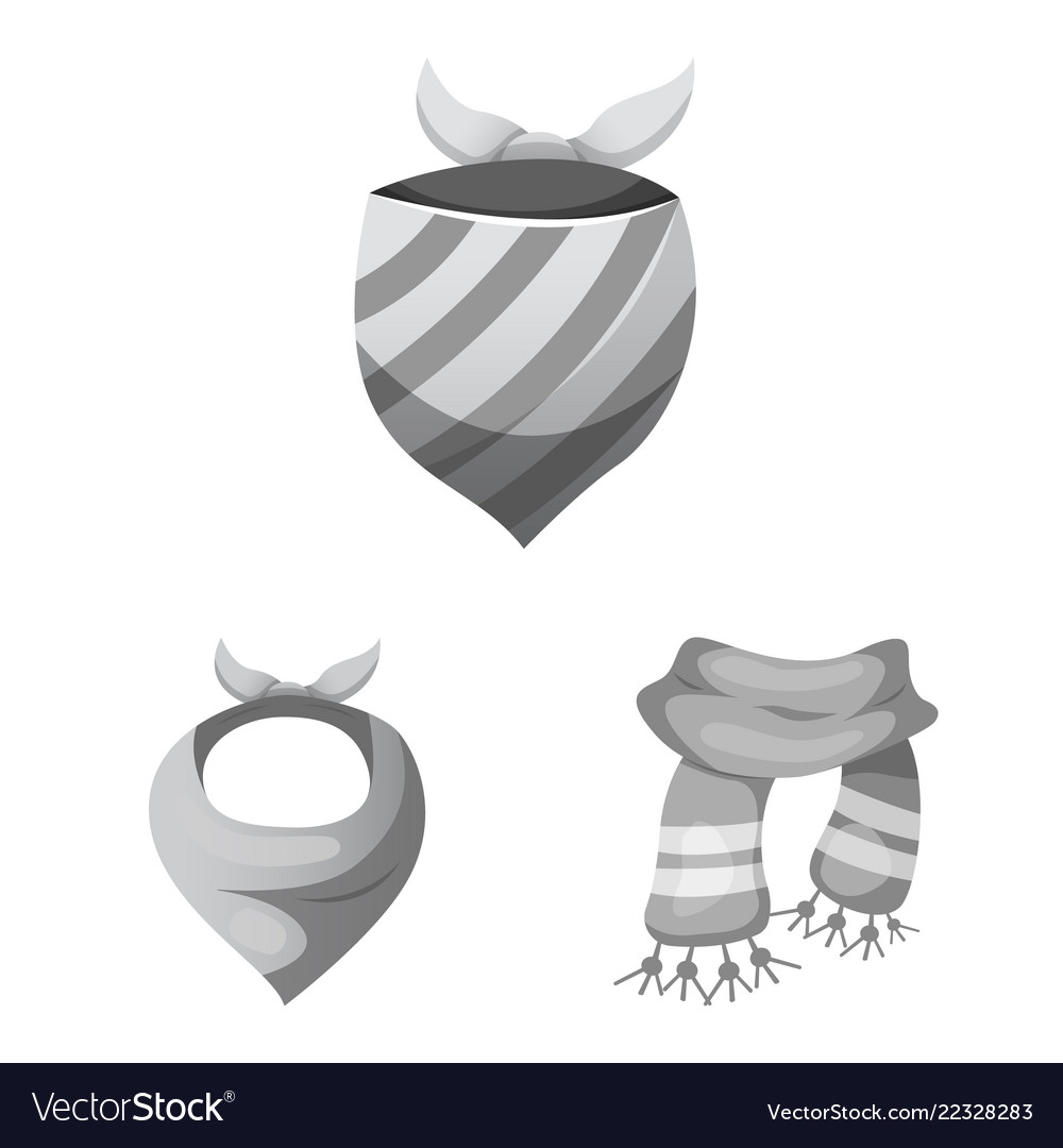 Isolated object of scarf and shawl icon set