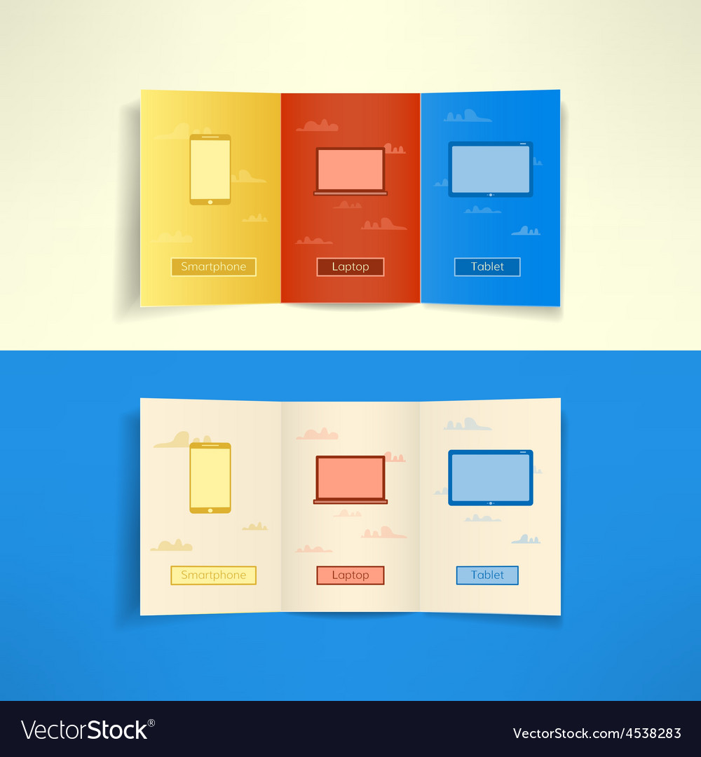 Modern three fold brochure leaflet cloud computing