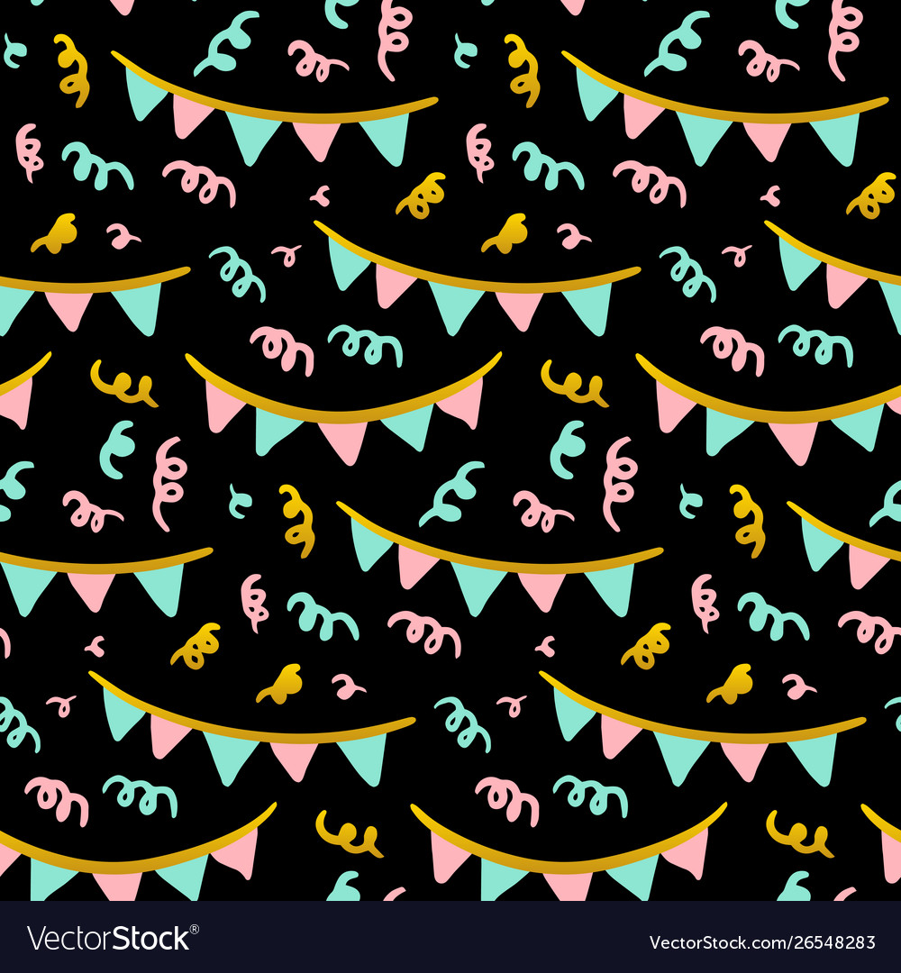Party flags seamless pattern vector image Party flags seamless pattern