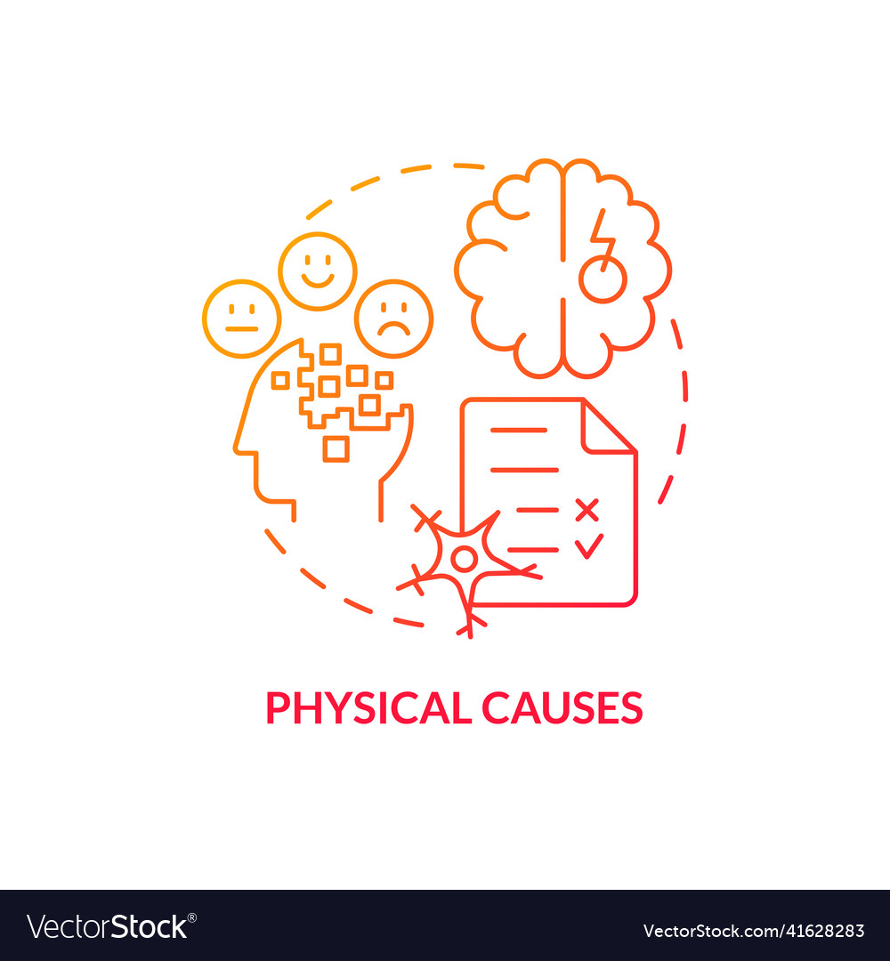 Physical causes red gradient concept icon