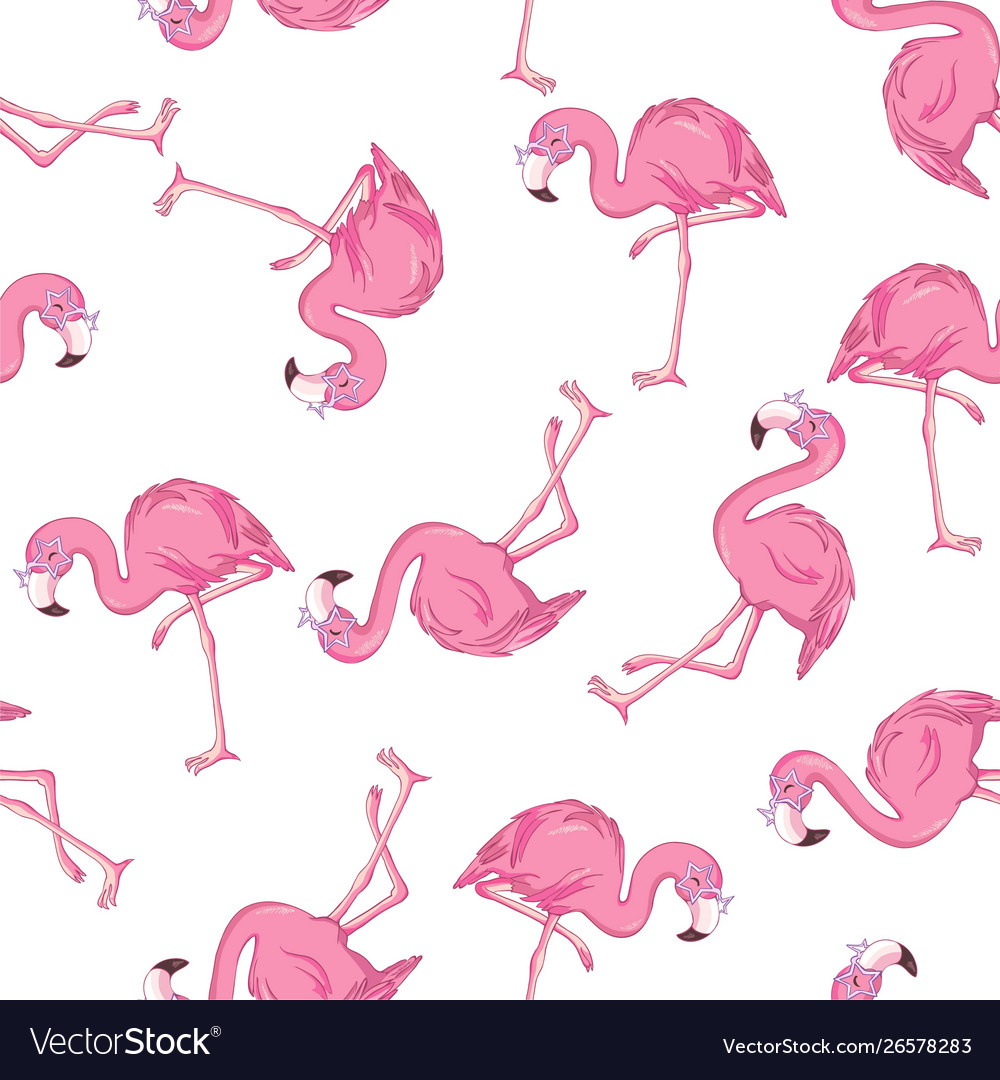 Seamless pattern with flamingos vector image Seamless pattern with flamingos