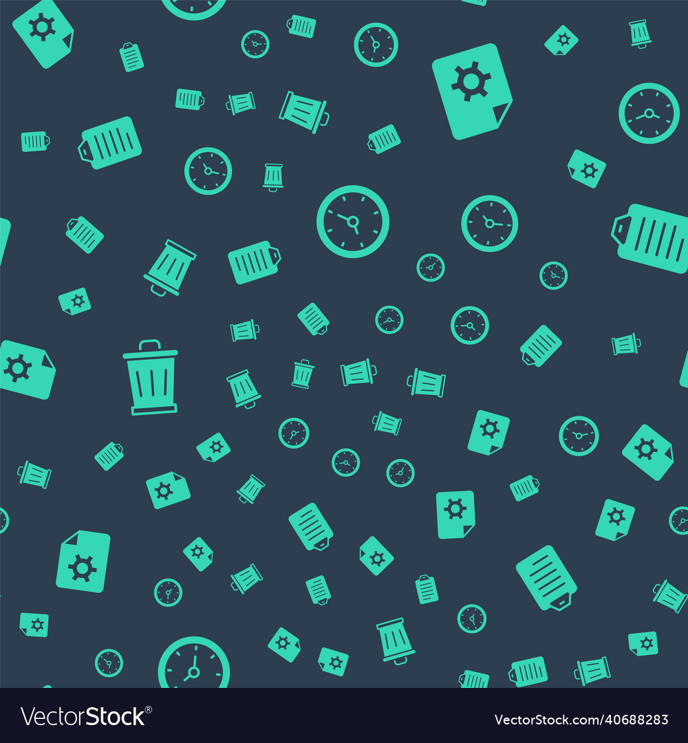 Set clock document settings trash can and to do vector image Set clock document settings trash can and to do