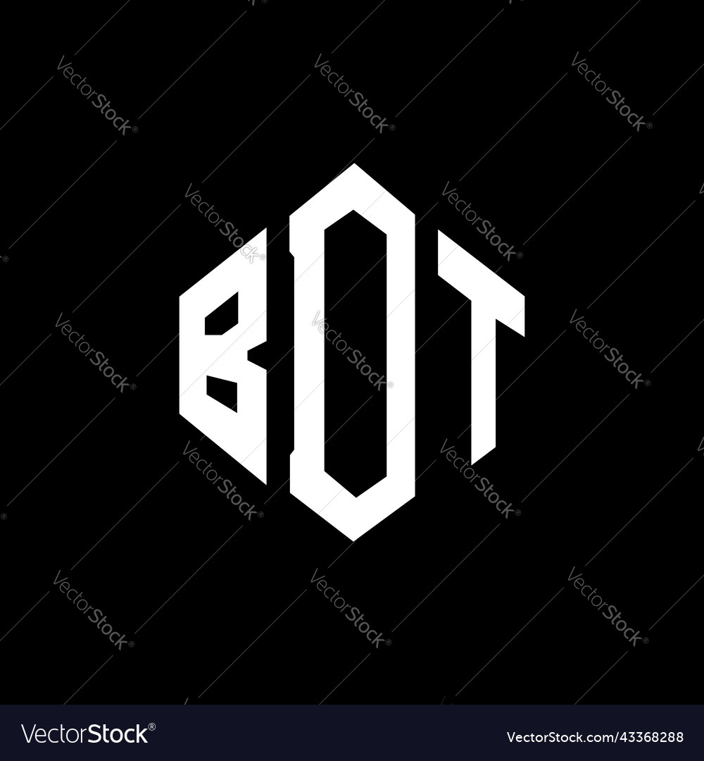 Bdt Buchstaben Logo Design mit Polygon Form vector image Bdt Buchstaben Logo Design mit Polygon Form