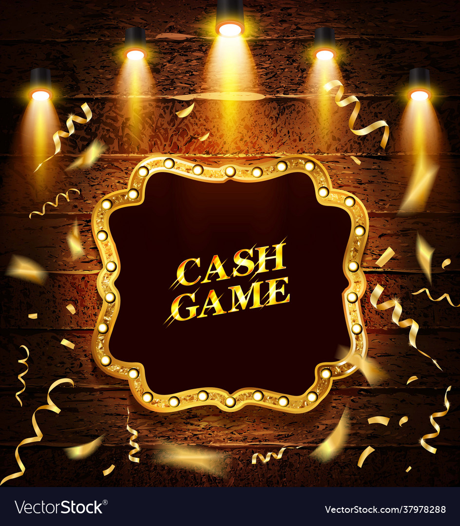 Cash game gold frame banner