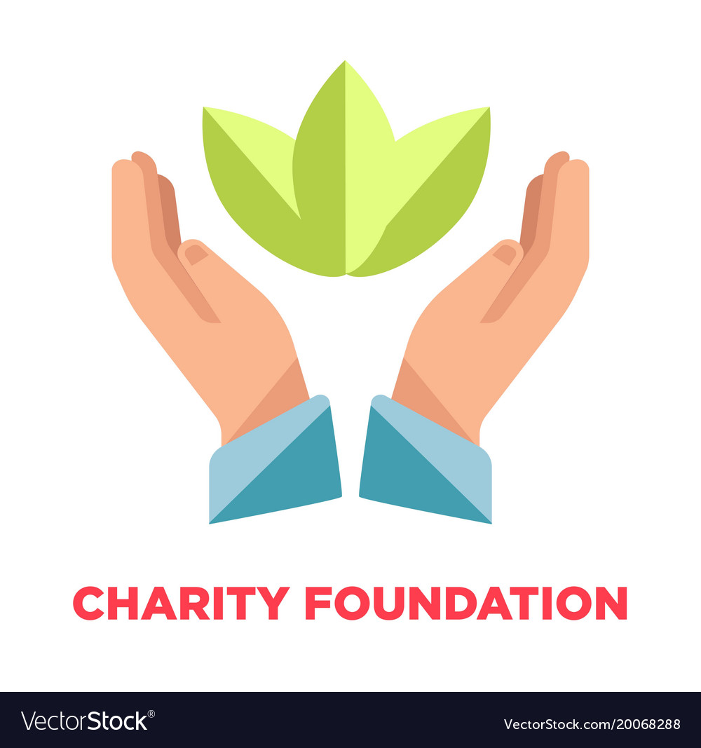 Charity foundation promotional logotype with open Vector Image