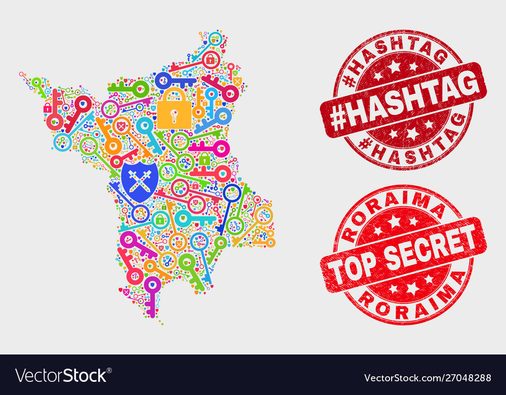 Composition passkey roraima state map Vector Image Composition passkey roraima state map