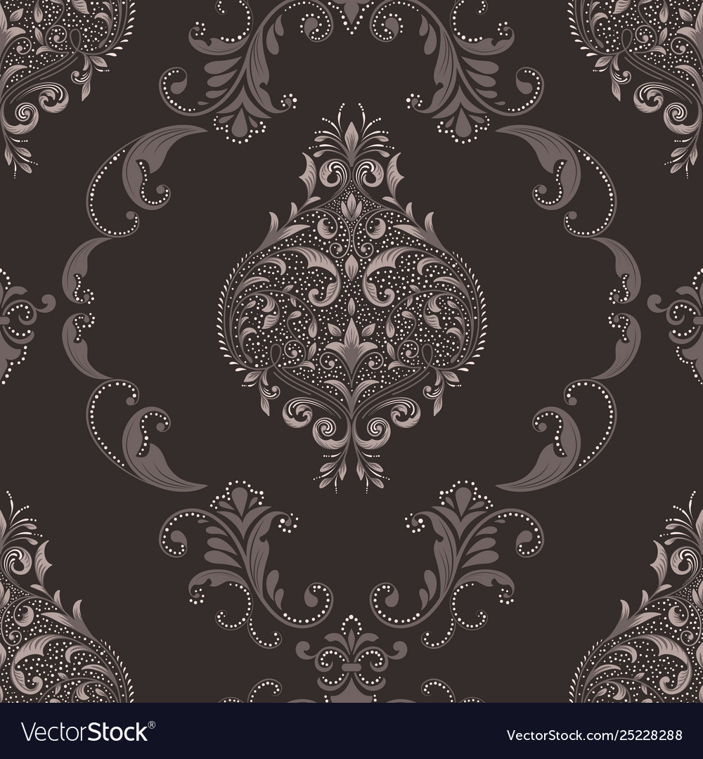 Damask seamless pattern element classical vector image Damask seamless pattern element classical