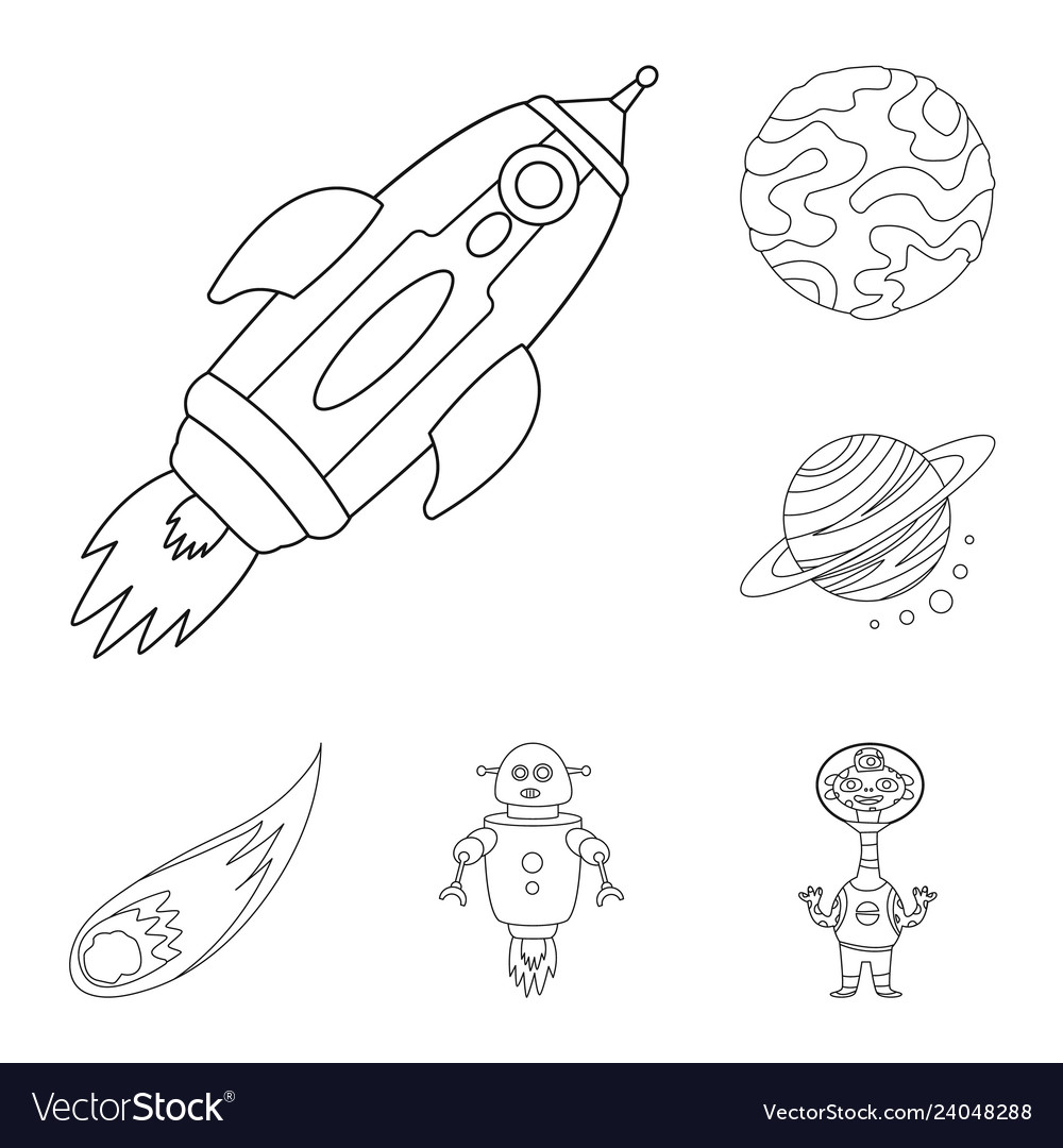 Design of space and galaxy icon collection