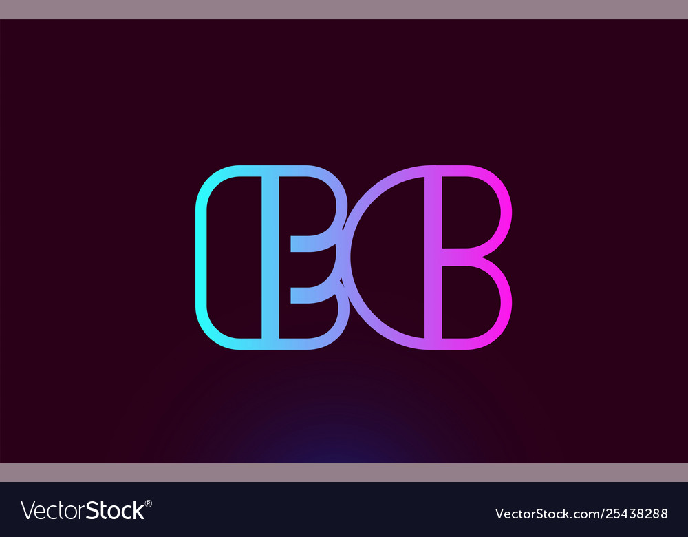 Ec e c pink line alphabet letter combination logo Vector Image