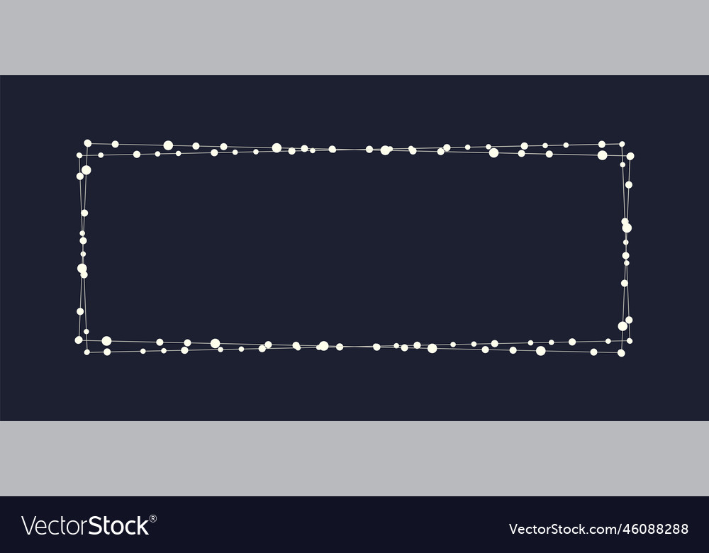 Fairy lights geometric rectangular border frame