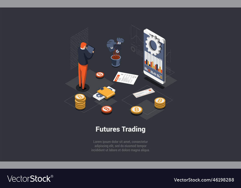 Futures market trading binary option and risks vector image Futures market trading binary option and risks