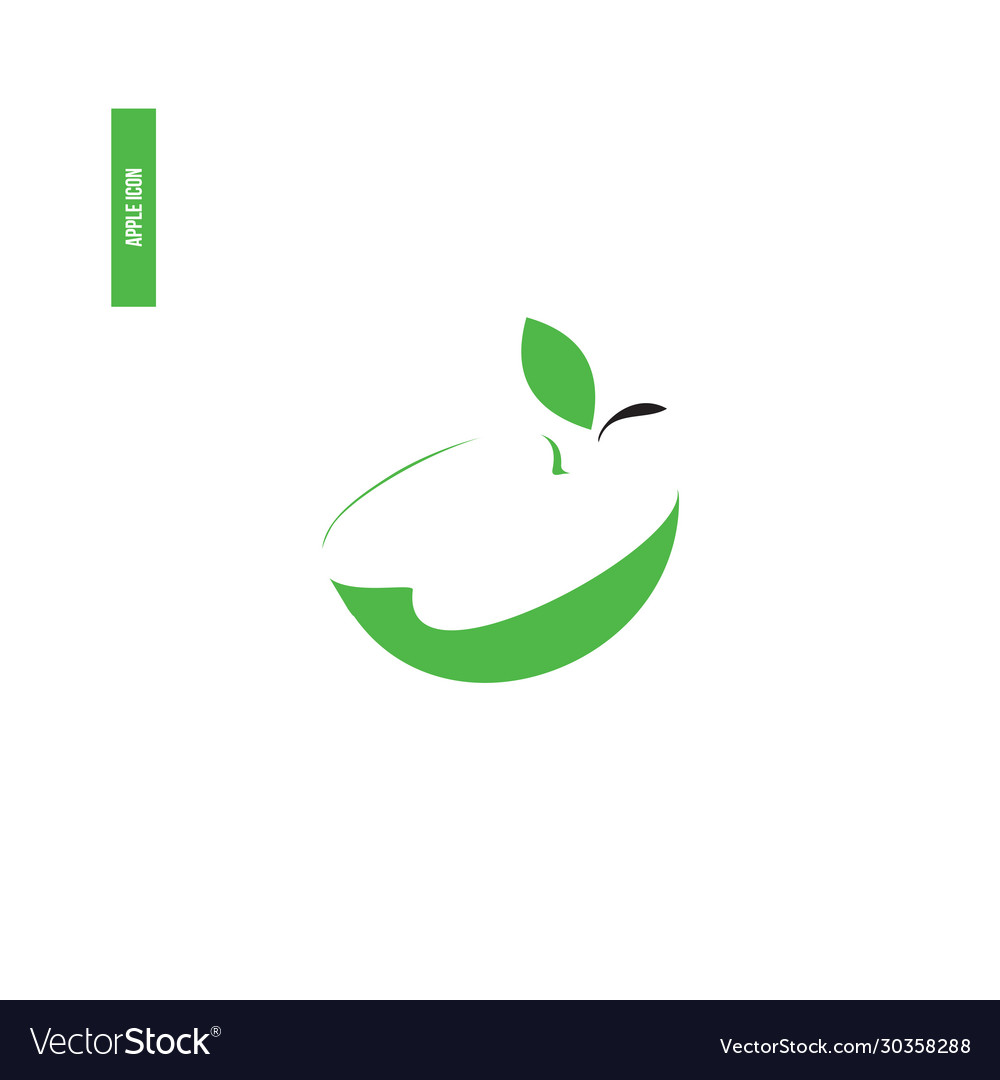 Green apple icon for a company logo