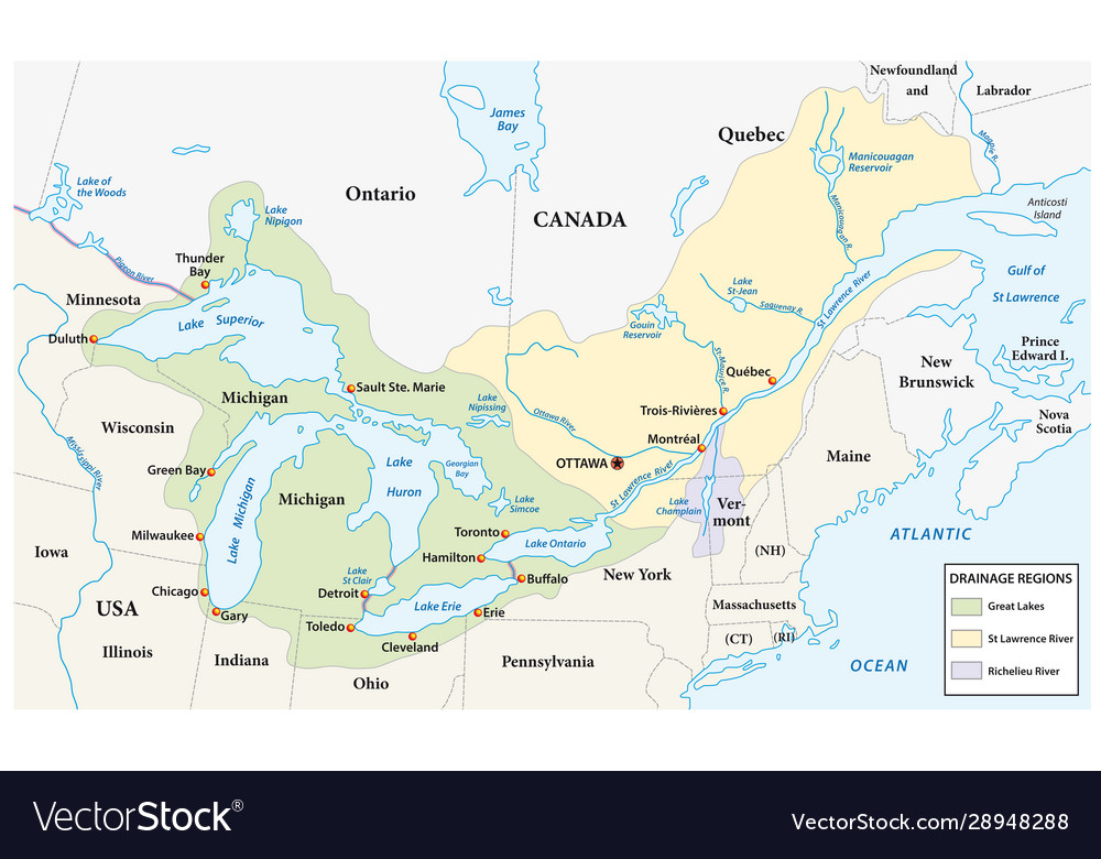 where is the st lawrence river located on a map