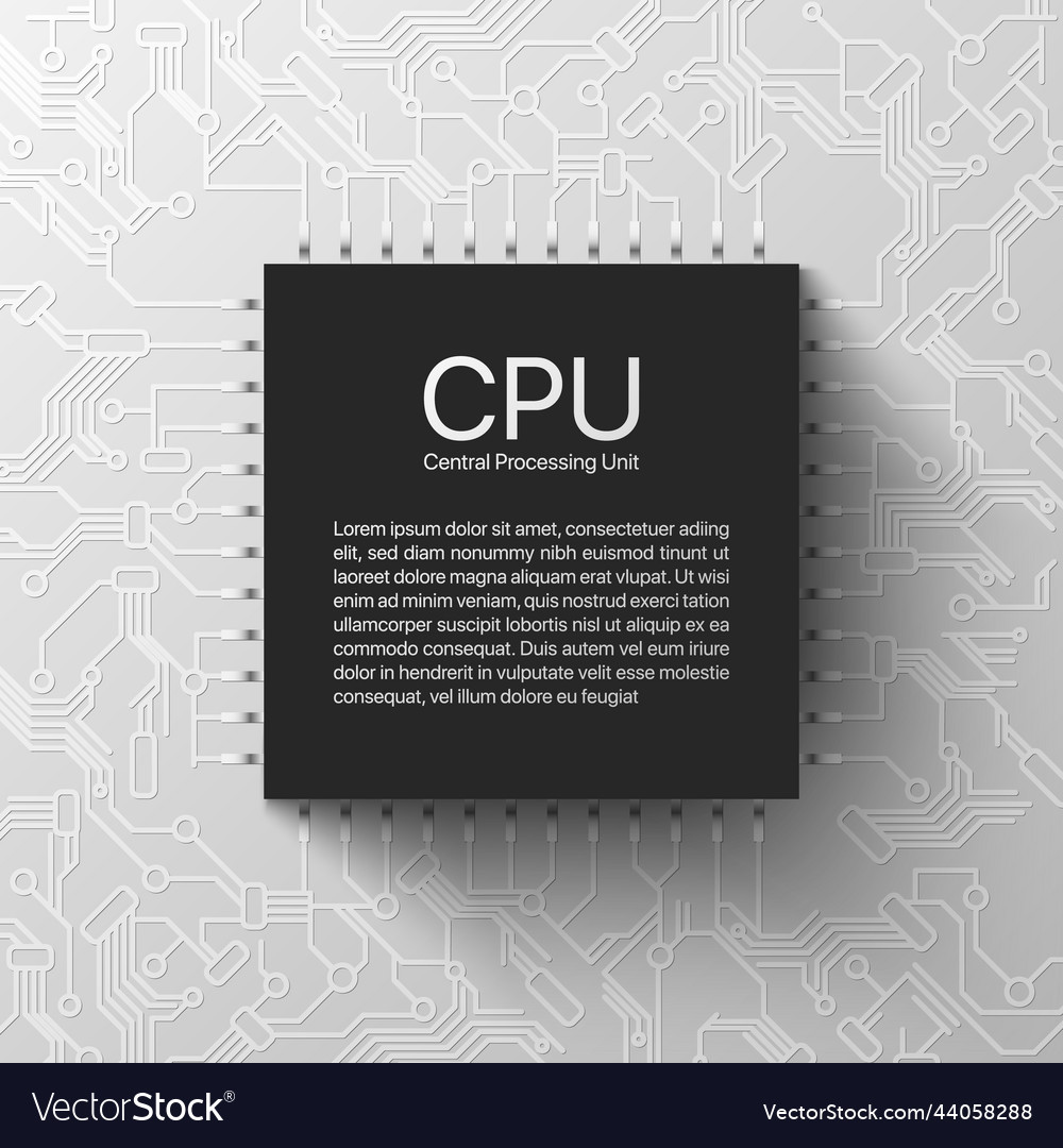 Microchip computer cpu microprocessor vector image Microchip computer cpu microprocessor