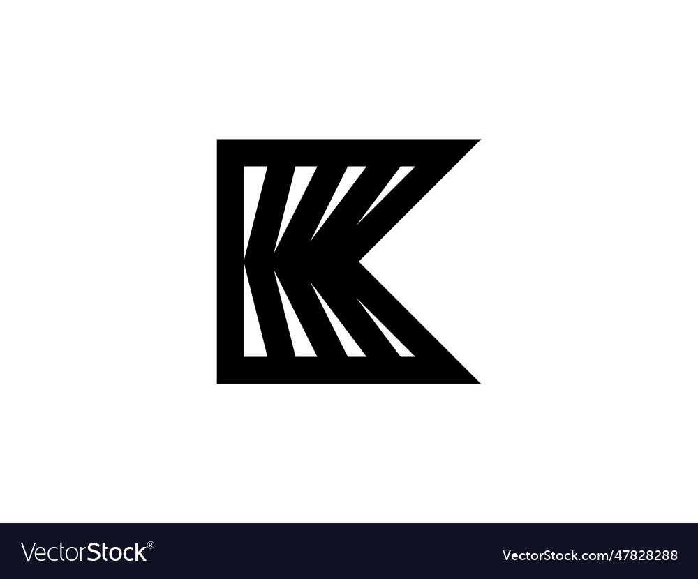 Modern geometric monogram letter k logo design Vector Image