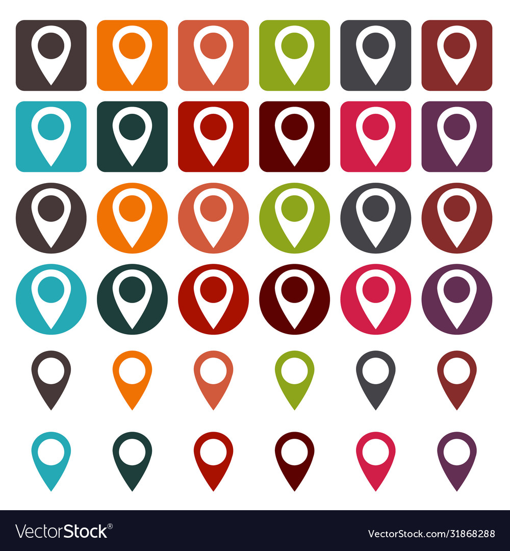 Modern gps location map pointer icon flat design vector image Modern gps location map pointer icon flat design