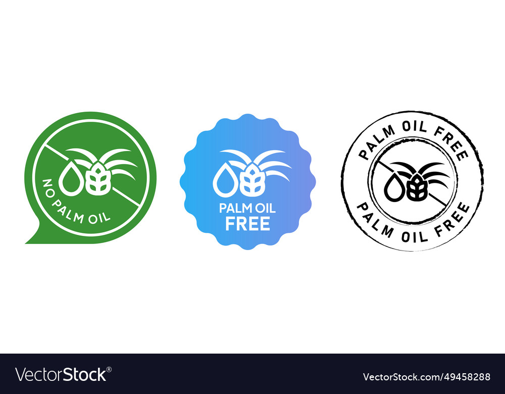 Palm oil free emblem tag circle set label rubber