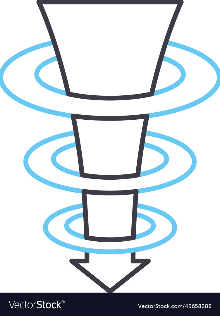 Sales funnel analysis line icon outline symbol