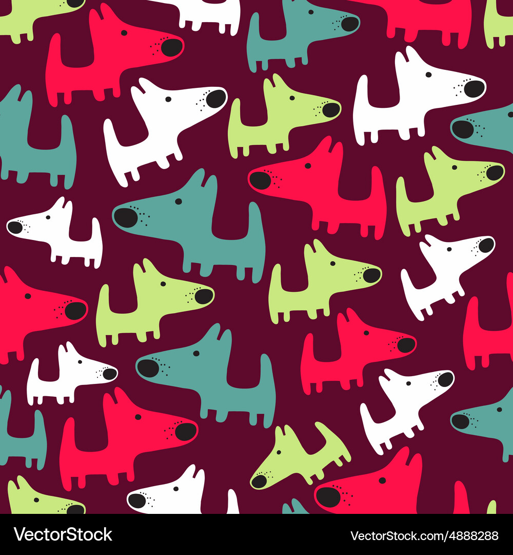 Seamless pattern with dogs Royalty Free Vector Image