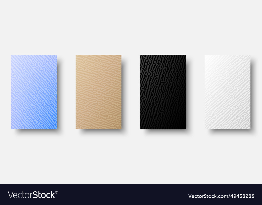 Set of paper cards with textures abstract turing vector image Set of paper cards with textures abstract turing