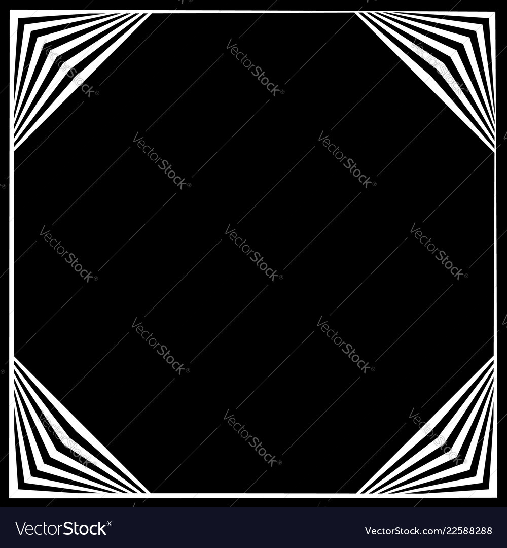 Square format geometric frame border element