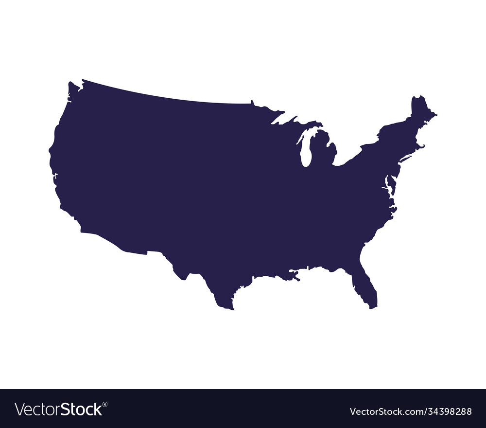 United states america map silhouette