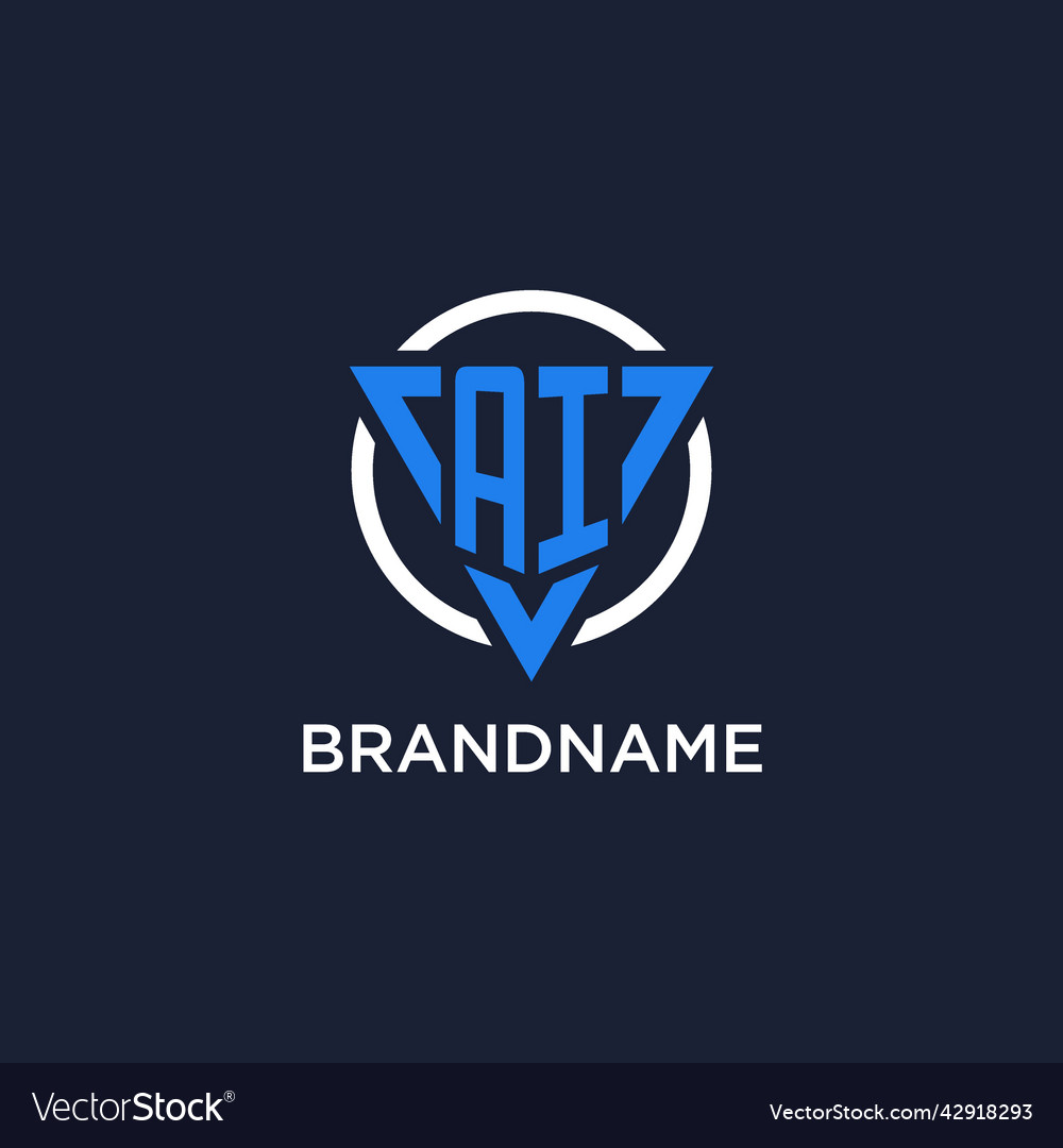 Ai monogram logo with triangle shape and circle