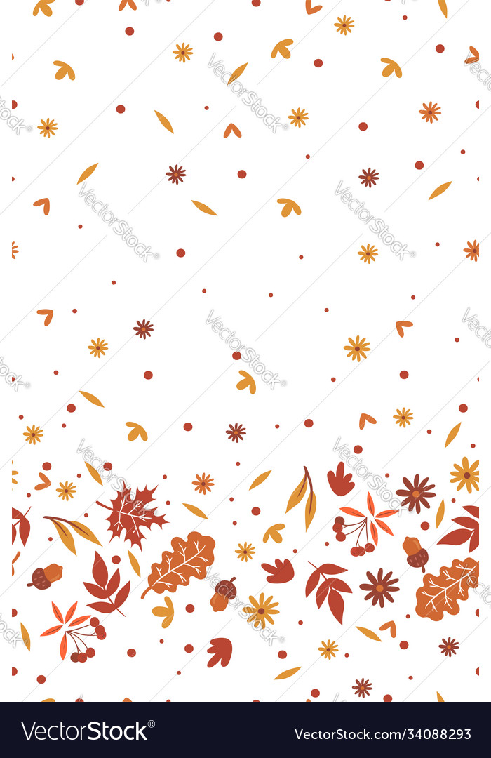 Autumn seamless pattern with leaves graphics vector image Autumn seamless pattern with leaves graphics