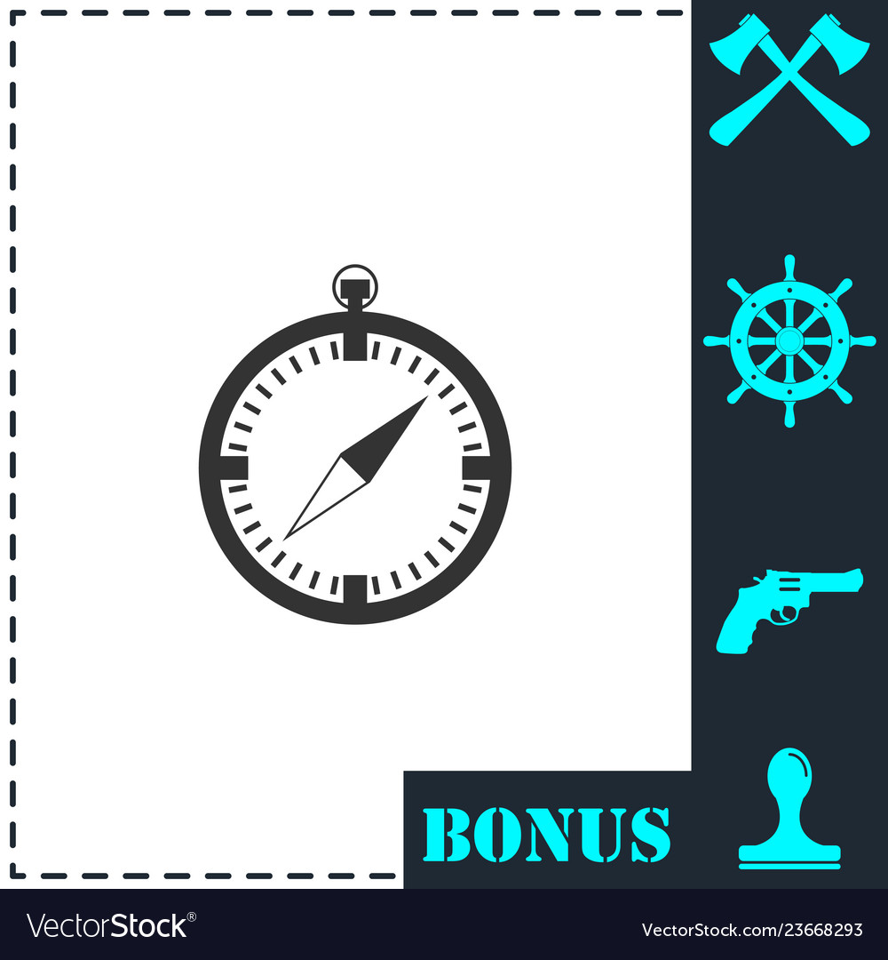 Compass icon flat Royalty Free Vector Image - VectorStock