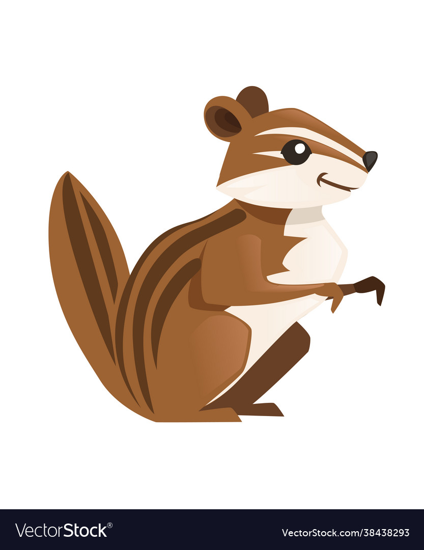 Niedliche braune Gopher Cartoon Tierdesign flach