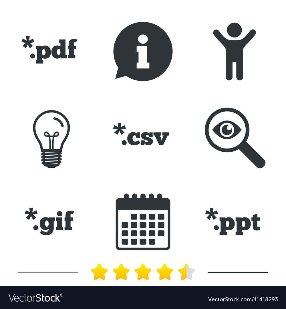 Document signs file extensions symbols