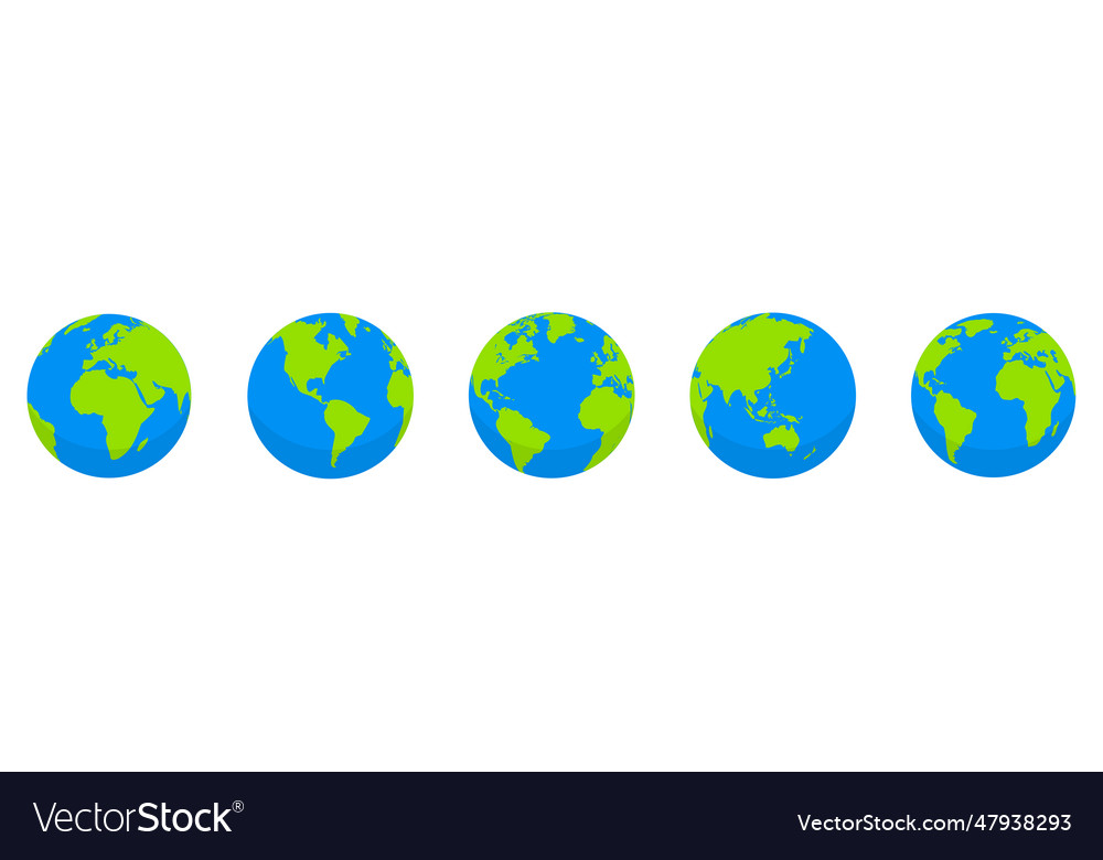 Earth globe set world map in shape