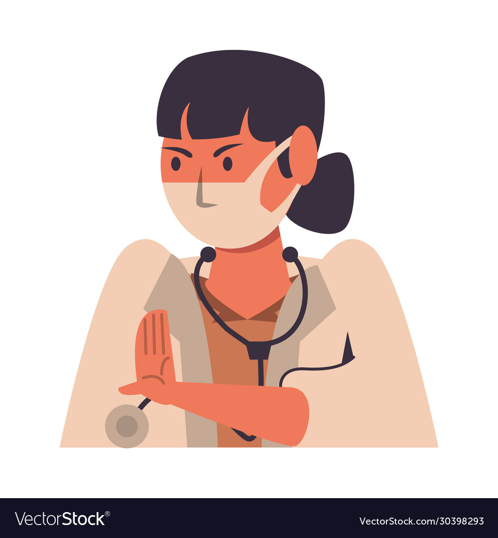 Female doctor professional with face mask vector image Female doctor professional with face mask