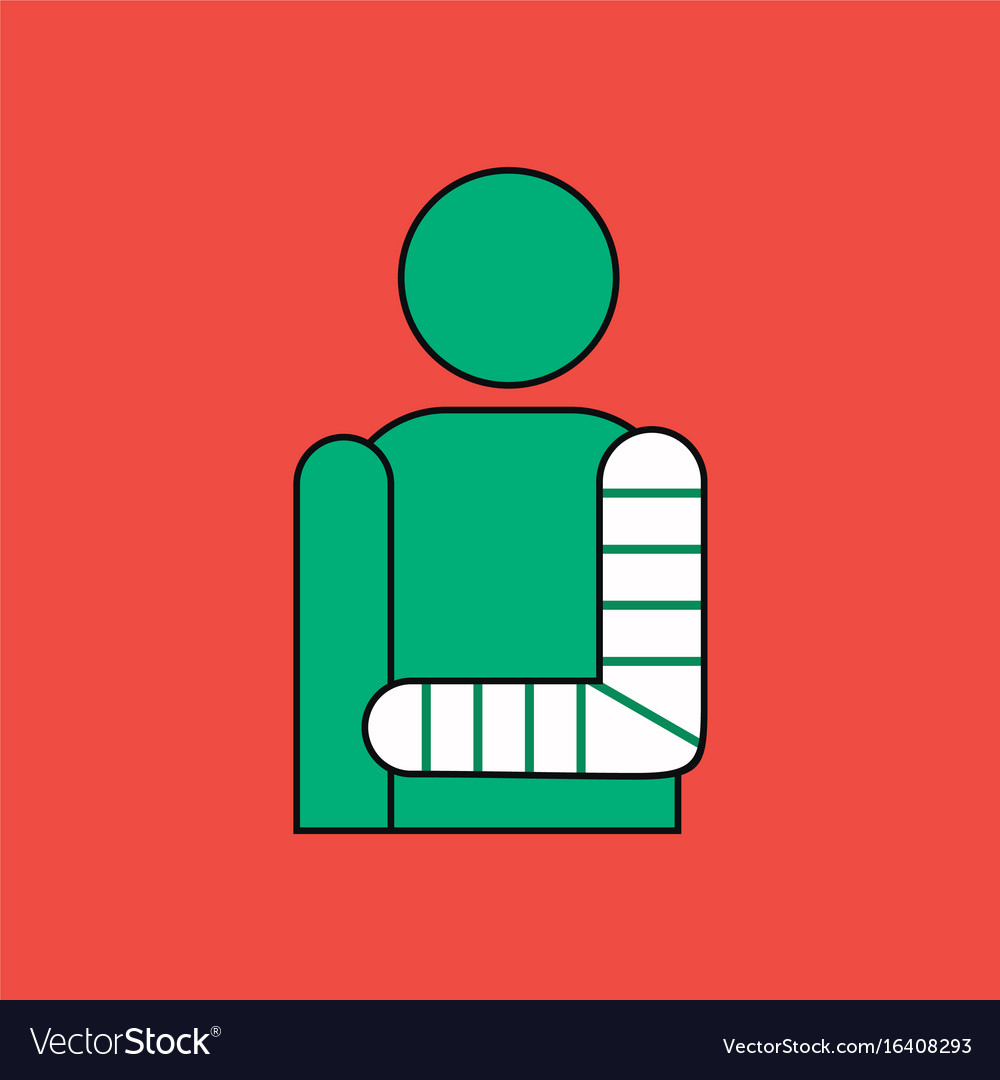 Flat icon design collection man with broken arm