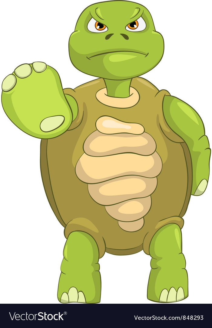 Funny turtle stop Royalty Free Vector Image VectorStock
